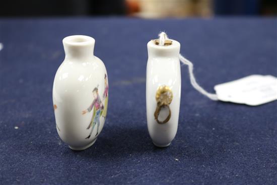 Two Chinese porcelain snuff bottles